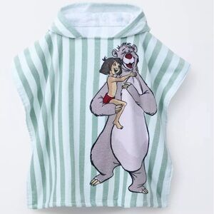 Zara Jungle Book Green Striped Hooded Towel